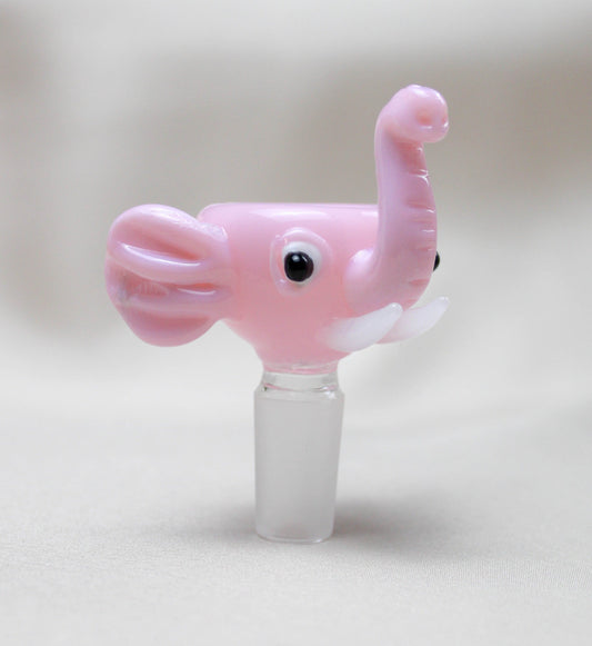 New Pink and Blue Elephant Bowl 14mm | Unique & Durable - PinkRoyalGlas